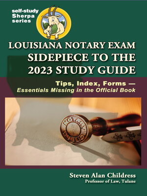 cover image of Louisiana Notary Exam Sidepiece to the 2023 Study Guide